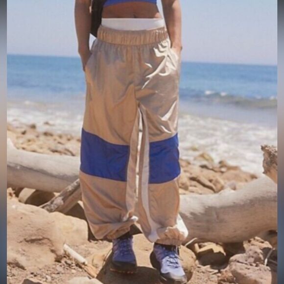 FP Movement by Free People Shimmering Tan Track Pants - Picture 1 of 8